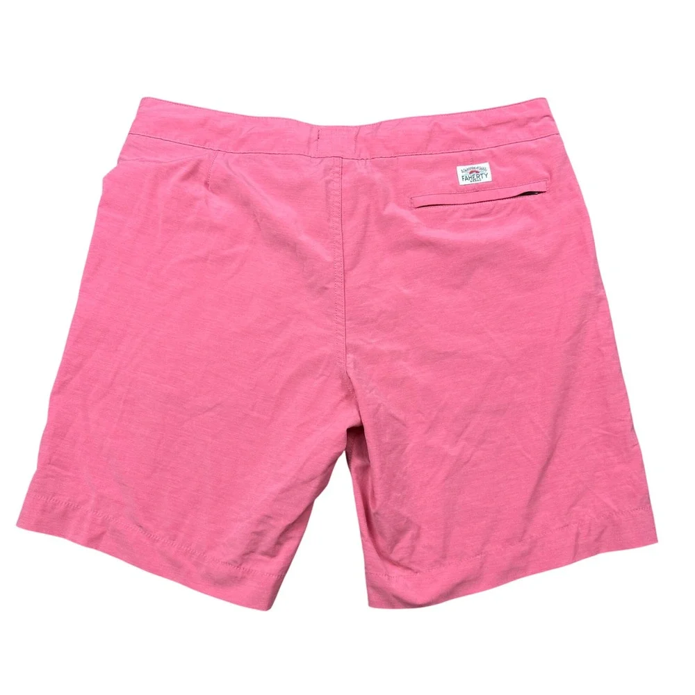 Faherty All Day Shorts Mens 35 Pink Hybrid Board Shorts Swim Trunks Quick Dry